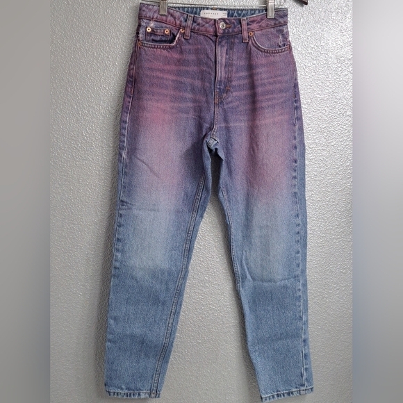 Topshop Denim - Top Shop High Waist Pink Ombre Mom Jean  Size 26/30
